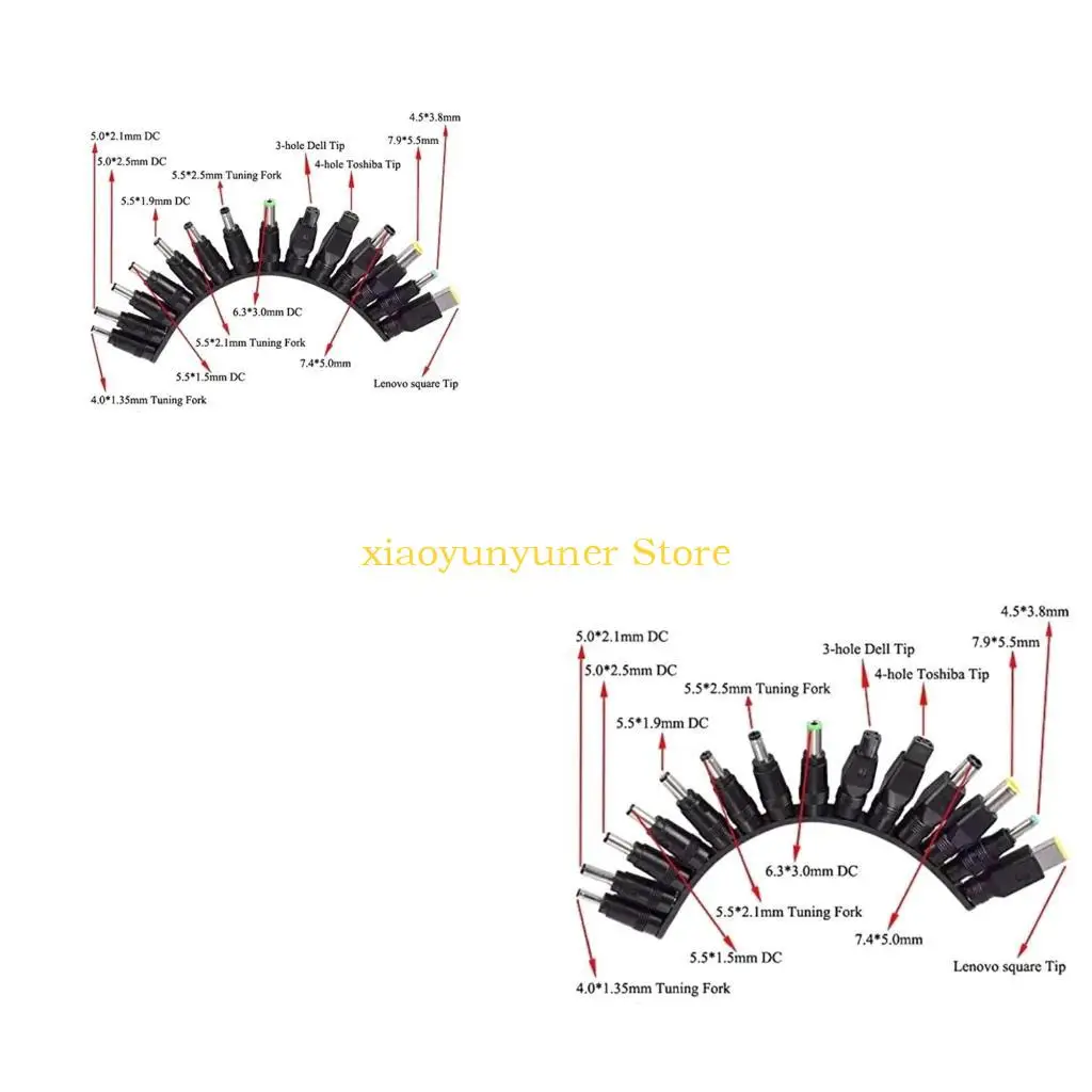P9JB 1 Set with 34pcs Plugs USB to DC 5521 Power Adapter And Cable All Female Base 5.5x2.1mm for Laptops Charging BarrelJacks