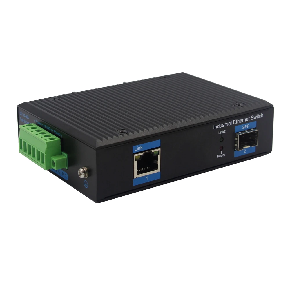 Industrial POE 10/100/1000Mbps Din Rail Mount SFP to RJ45 Media Converter for IPC IP Network