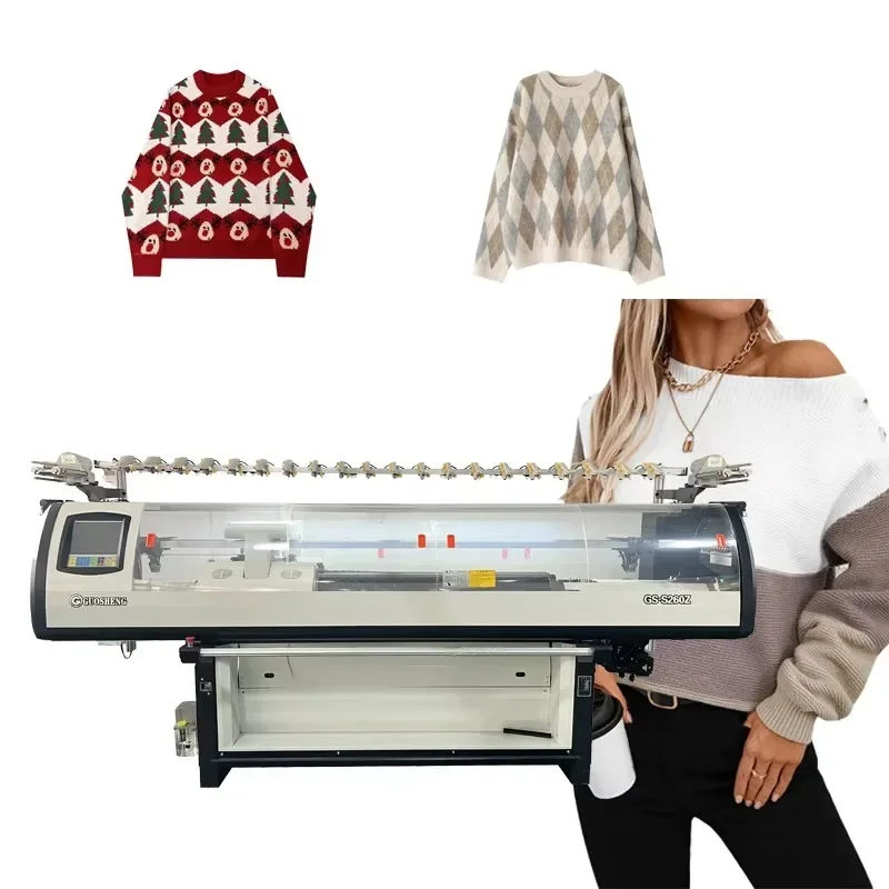60-Inch flat knitting sweater new product dual system automatic round jacquard ribbed collar pattern conditions of use