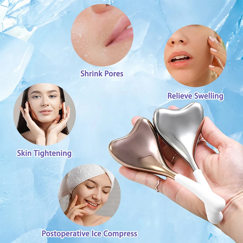 Cooling Spa Ice Globes Roller Stainless Steel Gua Sha Cryo Sticks Face and Eyes Massager Facial Skin Care Tools Gifts for Women