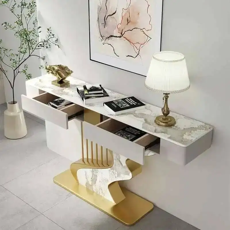 

Metal Console Table Modern Nordic Entrance Midcentry Hallway Console Table Luxury Lobby Wohnzimmer Tisch Living Room Furniture