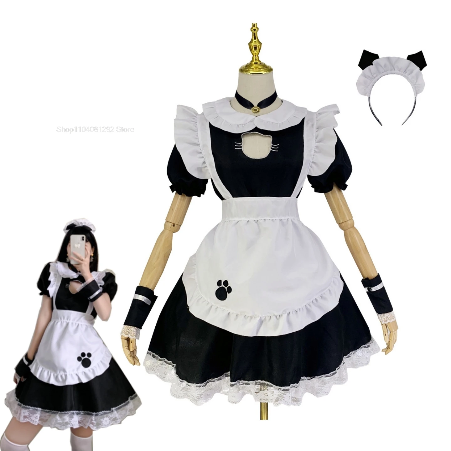 Lolita Servo Kawaii Vestido de Avental para Mulheres, Lingerie Sexy, Uniforme de Palco, Anime Japonês Show Cosplay Traje de Alta Qualidade