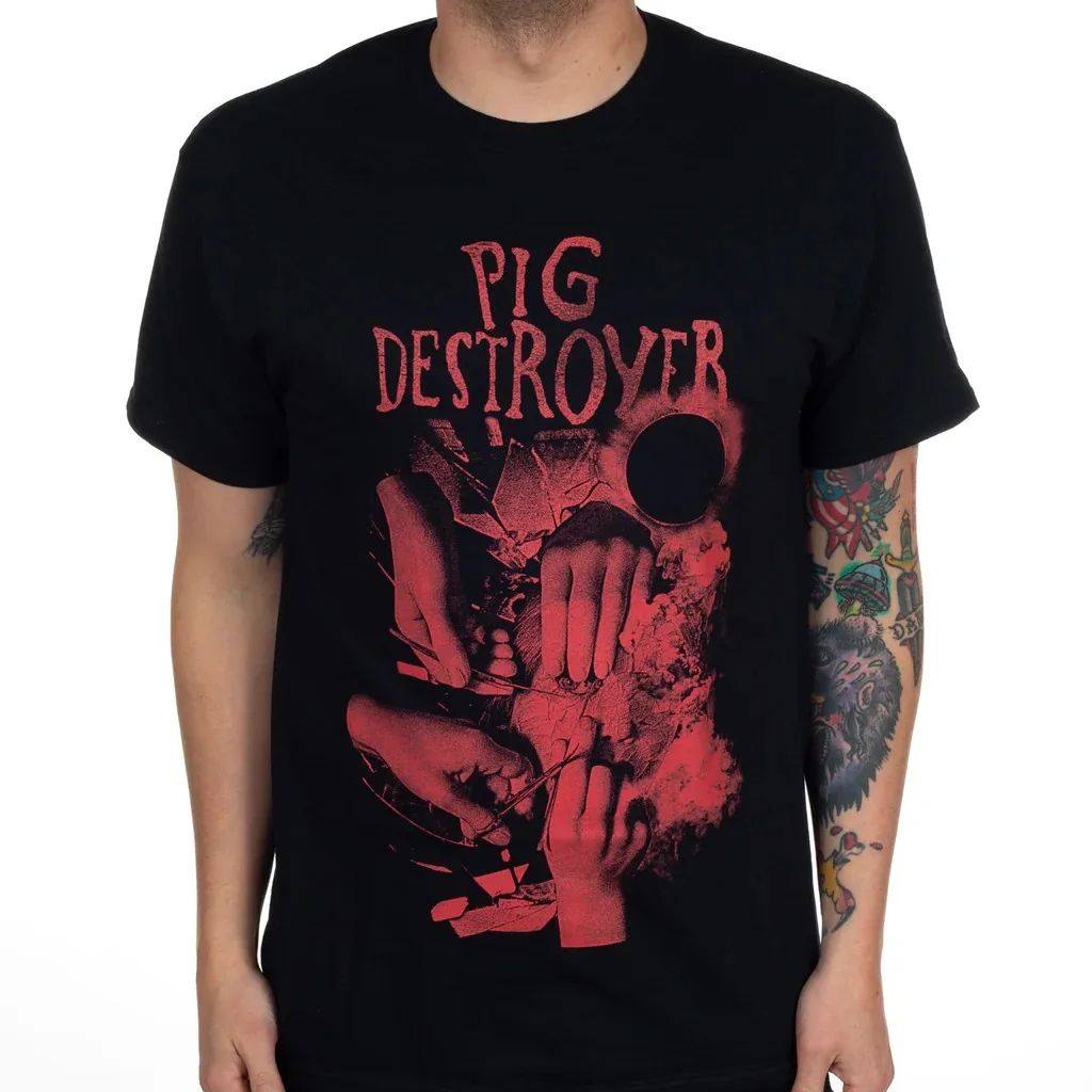 

Мужская футболка Pig Destroyer Hands, хлопковые футболки с короткими рукавами, винтажные топы в стиле хип-хоп, трендовая брендовая футболка, мужская одежда