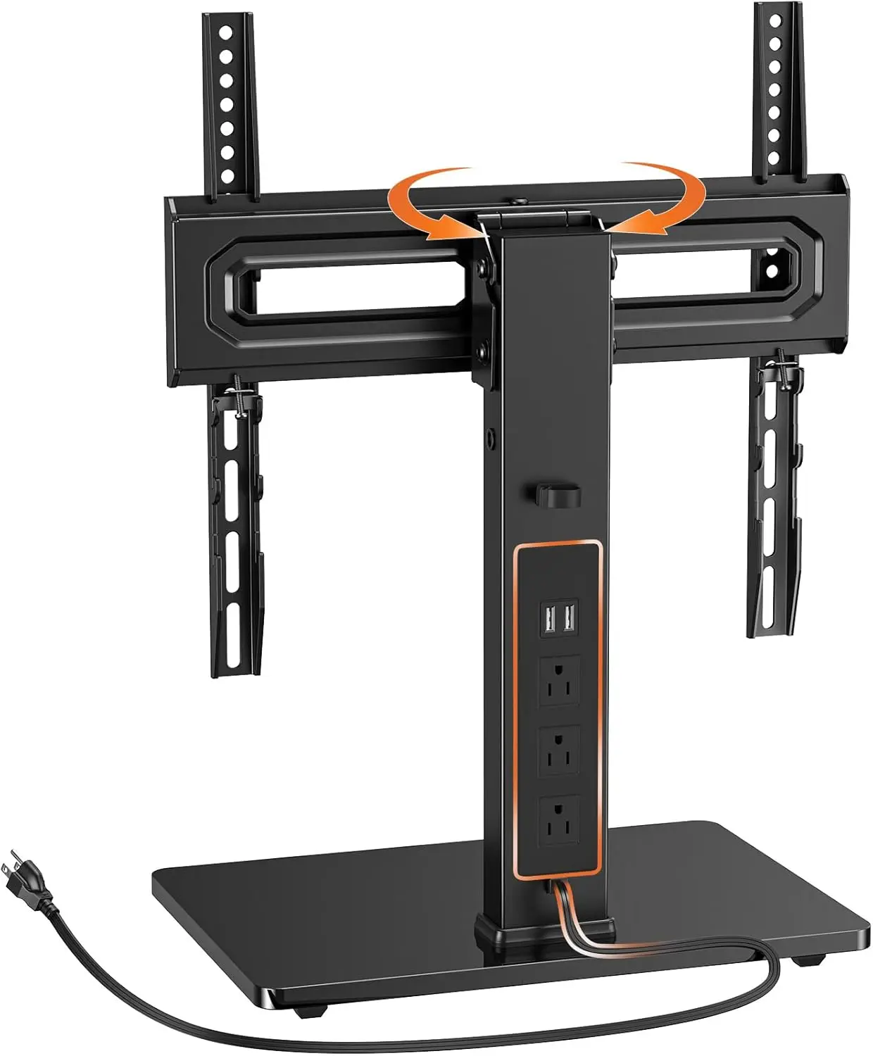 

Universal Swivel TV Stand with Power Outlet, Fits 32-65 Inch TVs up to 88 lbs, Adjustable Height and Tilt
