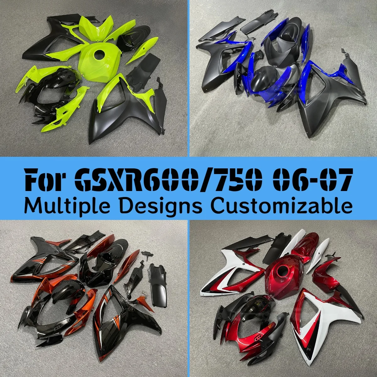 Fit Fairings for GSXR600/750 2006 2007 Cool Motorcycle Body Parts Set Fairing Kit GSXR 600 750 06 07