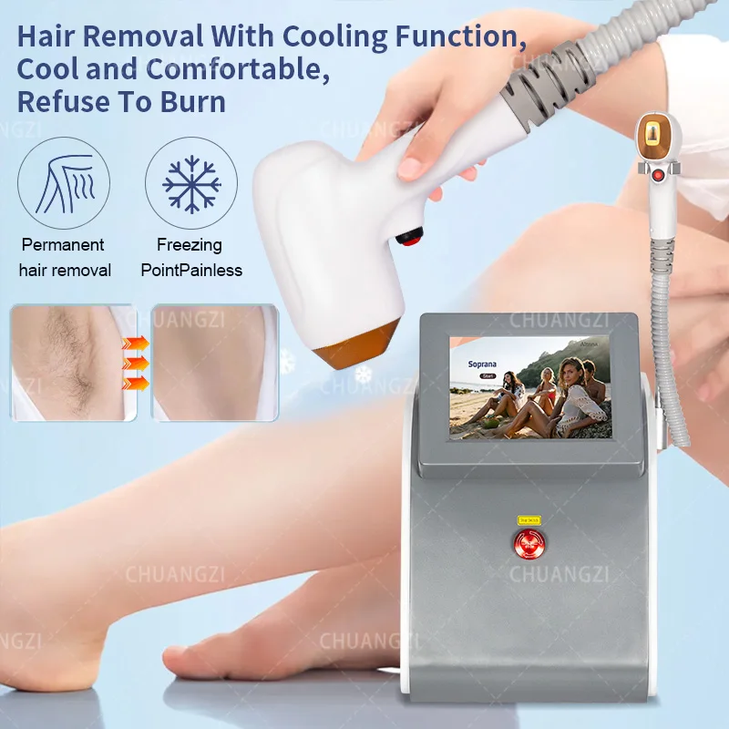 Factory Customized professional diode laser 755nm 808nm 1064nm ice point hair removal beauty machine in beauty salon