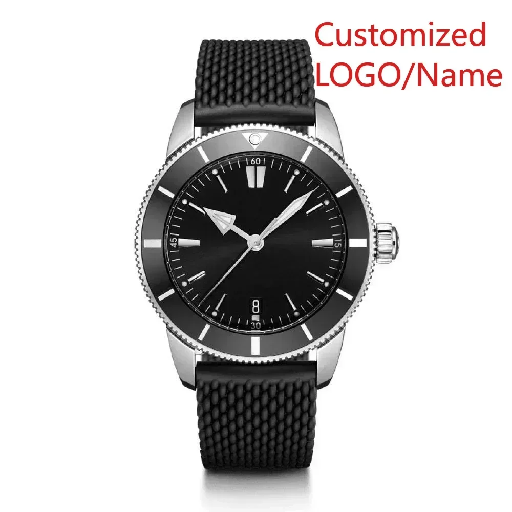 A989 Store Customized Watch  Mens Automatic Mechanical Watch Superocean Black Blue Rubber Rose Gold Sport Watches Ceramic