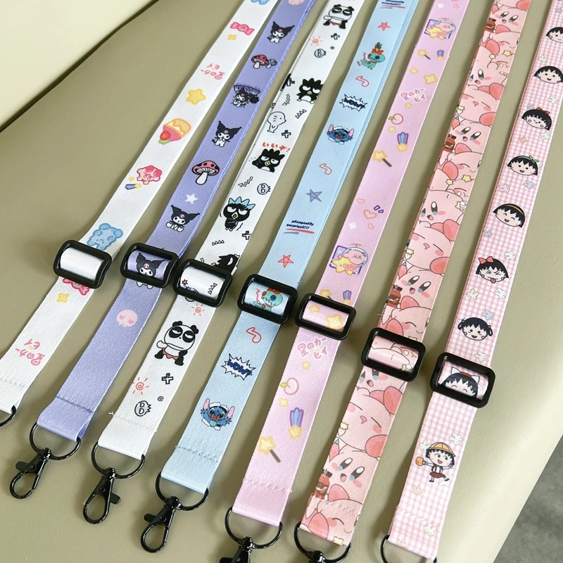 Cute Cartoon Lanyards Neck Phone Strap For ID Pass Card Badge ID Badge Phone Neck Phone Straps with Keyring For Smart Cellphone