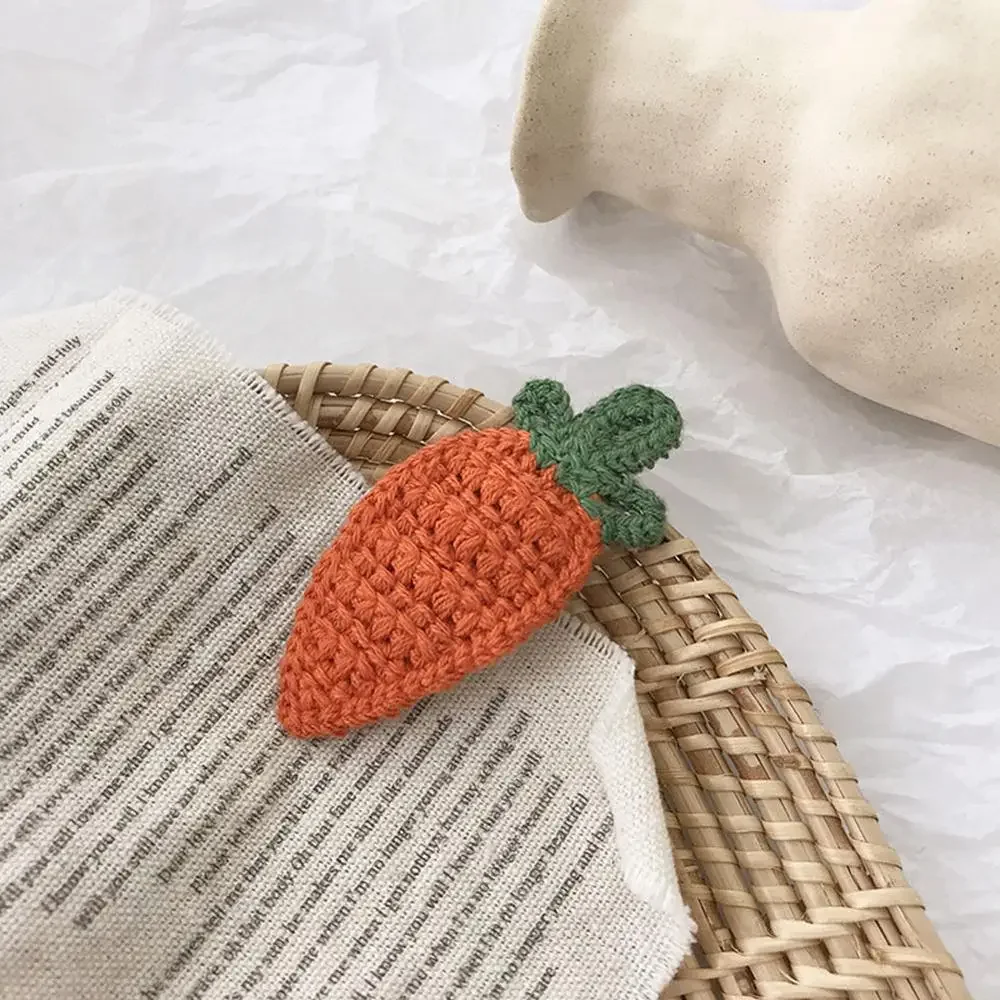 محبوك أفخم الكرتون الفاكهة دبابيس الشعر لطيف التطريز الملونة الأطفال مشبك شعر الاطفال اكسسوارات الشعر