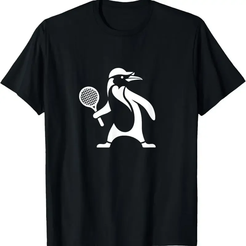 Penguin Tennis Player Silhouette Minimalist T Shirt