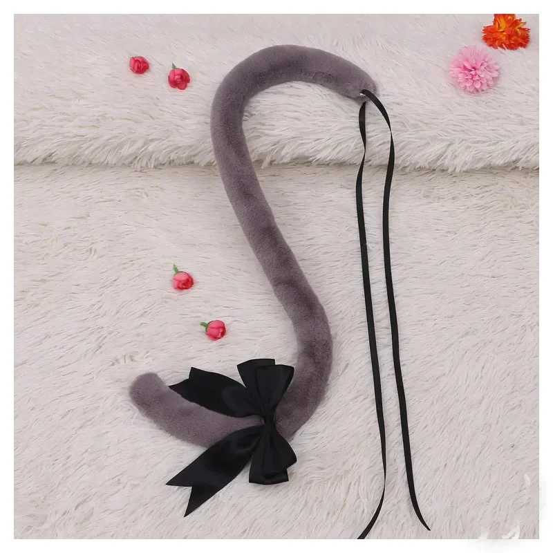 70 سنتيمتر/50 سنتيمتر الحيوان الثعلب القط الذيل Bowknot جرس خادمة فستان الحفلات الدعائم أنيمي تأثيري حلي عيد الميلاد هالوين