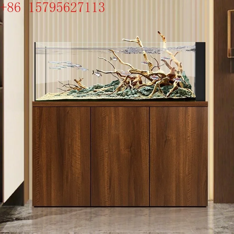 

Hanba родной поток аквариум для гостиной 2025 новый домашний пол стекло экологический аквариум нижний фильтр ультра белый