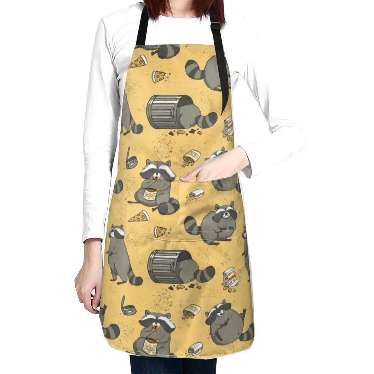 Rascally Raccoons Apron Utensils For Kitchen Kitchen Kawaii Accessories beauty master Womens Dresses Apron