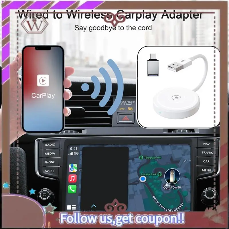 ABBG-Carplay محول لاسلكي ل 5Ghz واي فاي اتصال تلقائي بلوتوث Carplay محول ل OEM سيارة نموذج 2015 +