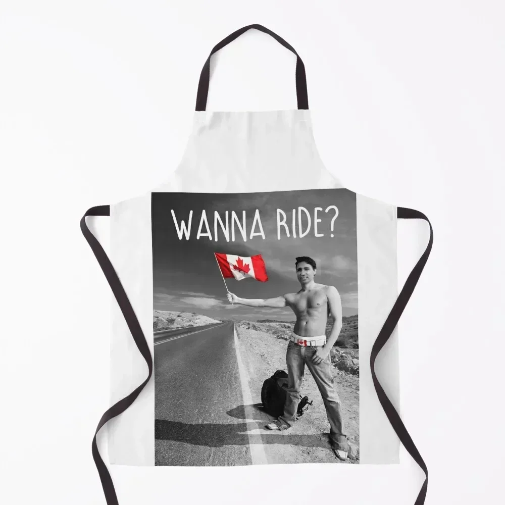 

Justin Trudeau: Wanna Ride Apron Men's Kitchen Kitchen Novel Kitchen Accessories girl Supplies Apron