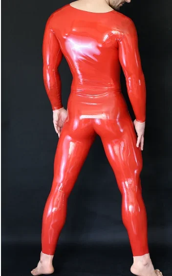 

100% Latex Rubber Rot Bodysuit Kostüm Gummi Catsuit Suit 0.4mm Halloween