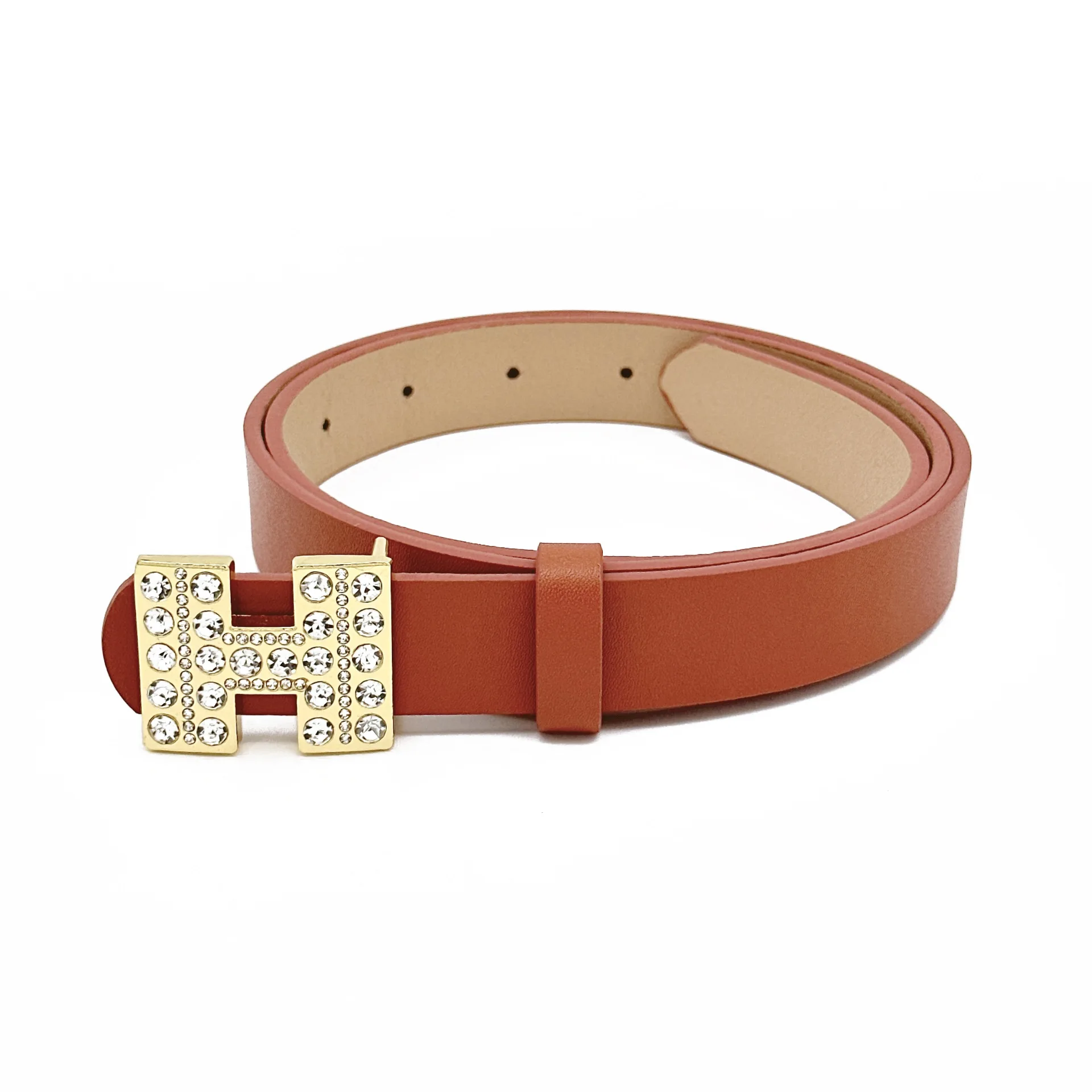 เข็มขัดแฟชั่นสตรีดีไซน์นิชขนาดเล็กจับคู่กับกางเกงยีนส์เข็มขัดอเนกประสงค์เข็มขัดบาง