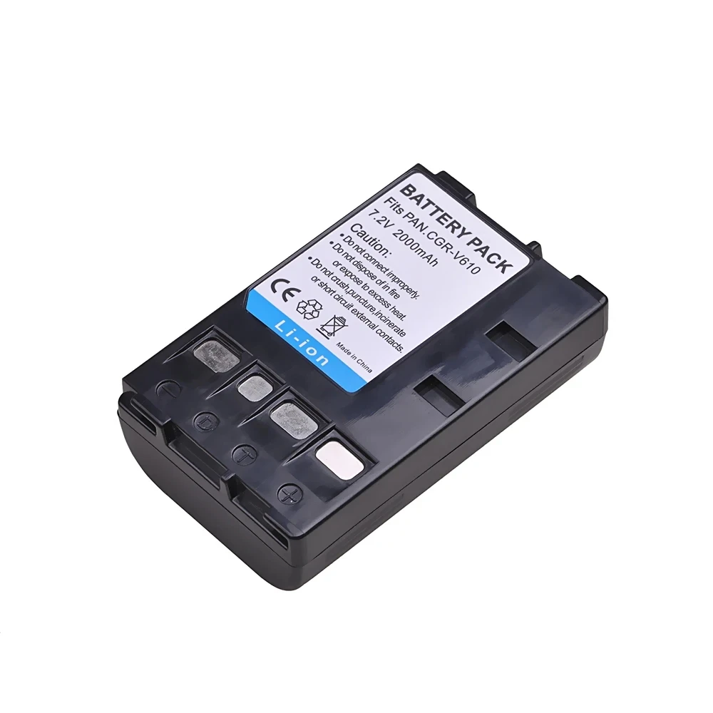 2000mAh CGR-V610 Battery CGR V610 for Panasonic NV-RX14 NV-RX17 RX18 RX18B  RX37 VZ75 VX87 VZ30 RZ10 MJ011 NV-RS7 NV-NCO11