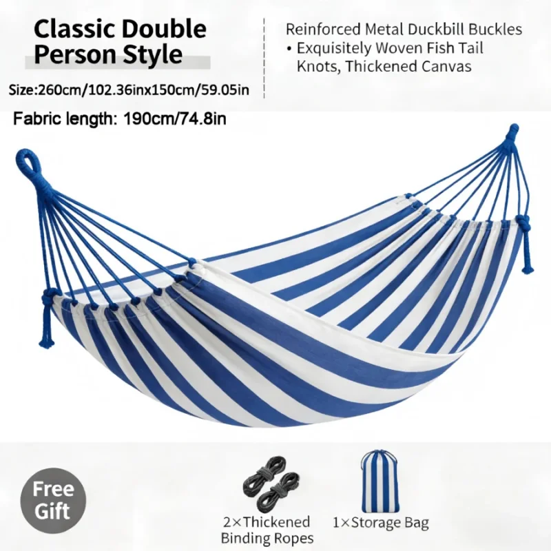 Portable Camping Hammock Dual-Color Nylon Material, Waterproof And Breathable, Lightweight And Easy To Store, Quick To Install