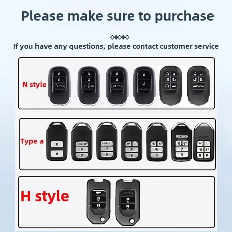Zinc Alloy Car Key Case Cover for Honda HRV Protective Keychain Key Bag Set Keyless Personality Style Interior Accessorie 5