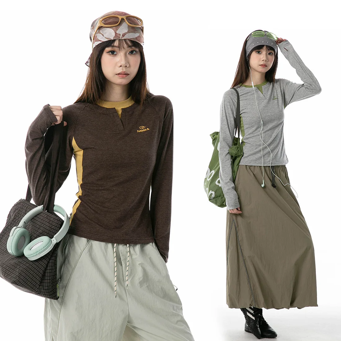 Sweet Girl Y2k Streetwear Fashion Slim Fit Short T Shirts Women Cycling Hiking Outdoor Long Sleeve Sport T-shirt Track Tshirt