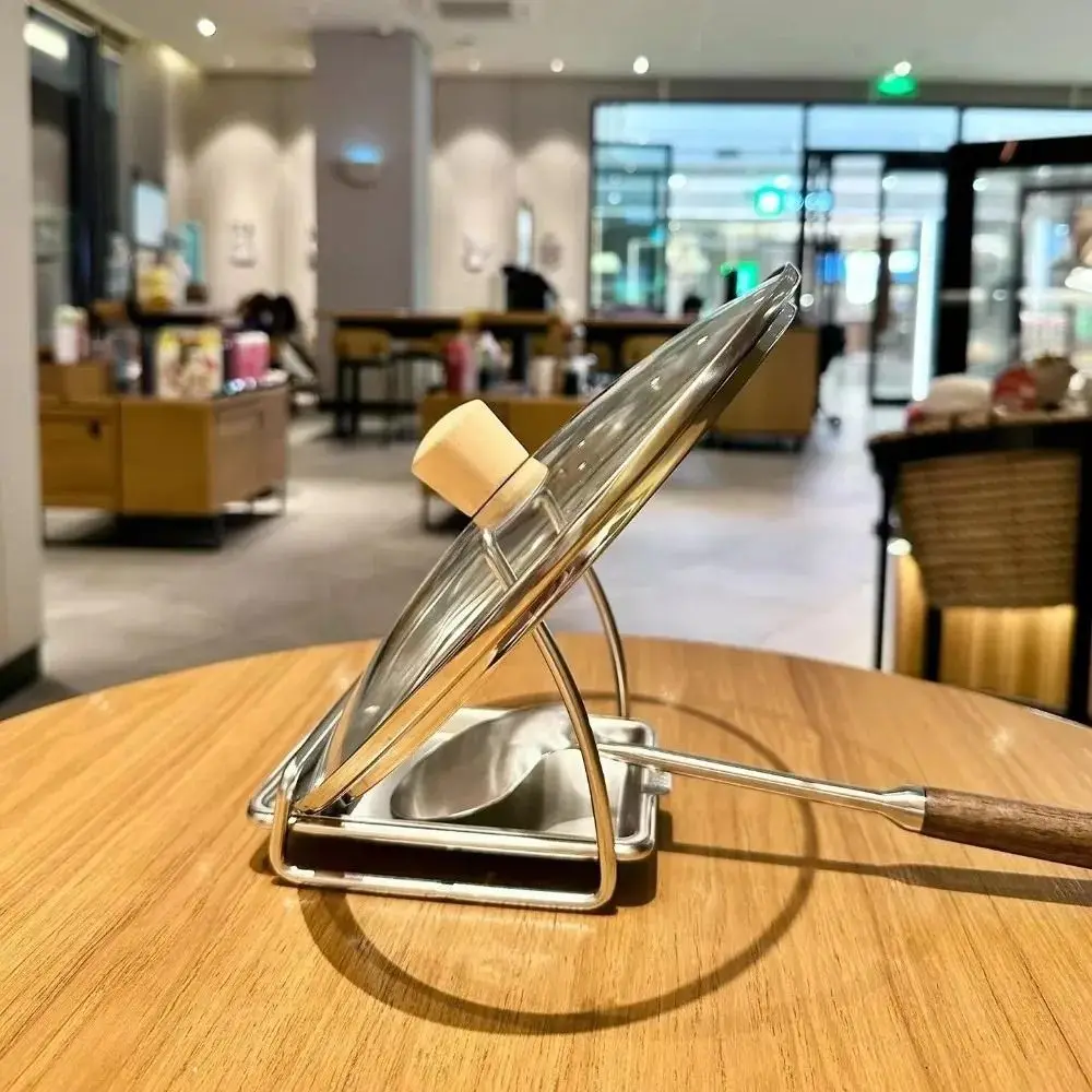 

Durable Stainless Steel Cutting Board Holder Large Capacity Rustproof Pot Lid Stand with Draining Tray Chopping Board Organizer