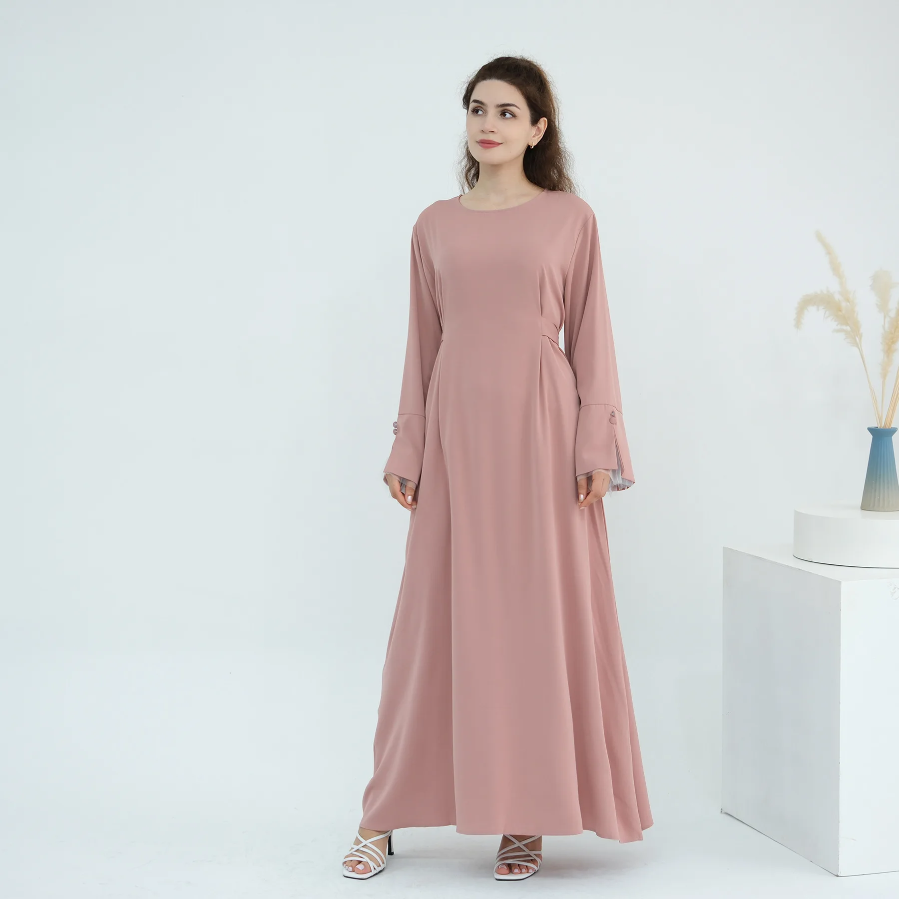 

Рамадан мусульманское платье-хиджаб женское Абая Химар Джилбаб Kebaya кафтан халат Ид кружевные платья на шнуровке Дубай кимоно исламская одежда