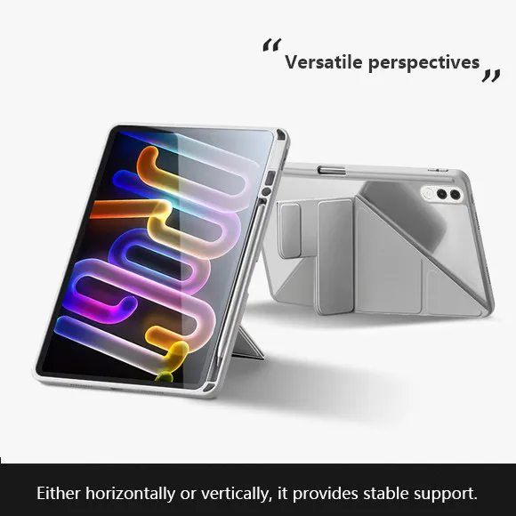 

Clear Acrylic Y-Folding Case For Lenovo Xiaoxin Pad Pro GT 11.1 inch 2025 TB710FU Leather Smart Protective Cover With Pen Slot