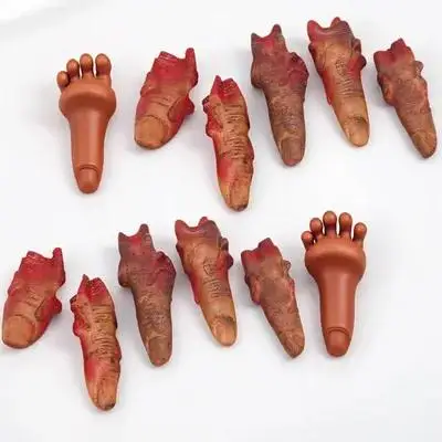 

10 шт. кровавых отрубленных пальцев для Хэллоуина, реалистичные муляжи пальцев для розыгрышей, декорации для дома с привидениями, принадлежности для вечеринок