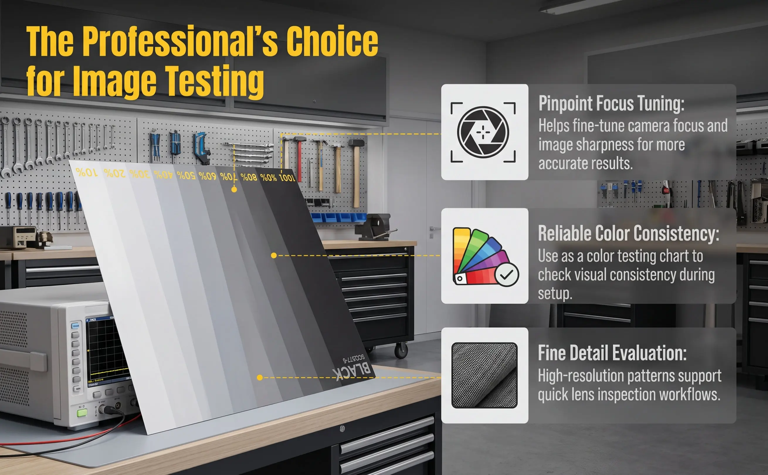 Lens Calibration Chart High-Resolution Camera Focus Calibration Tool Color Accuracy Testing Surveillance Monitoring