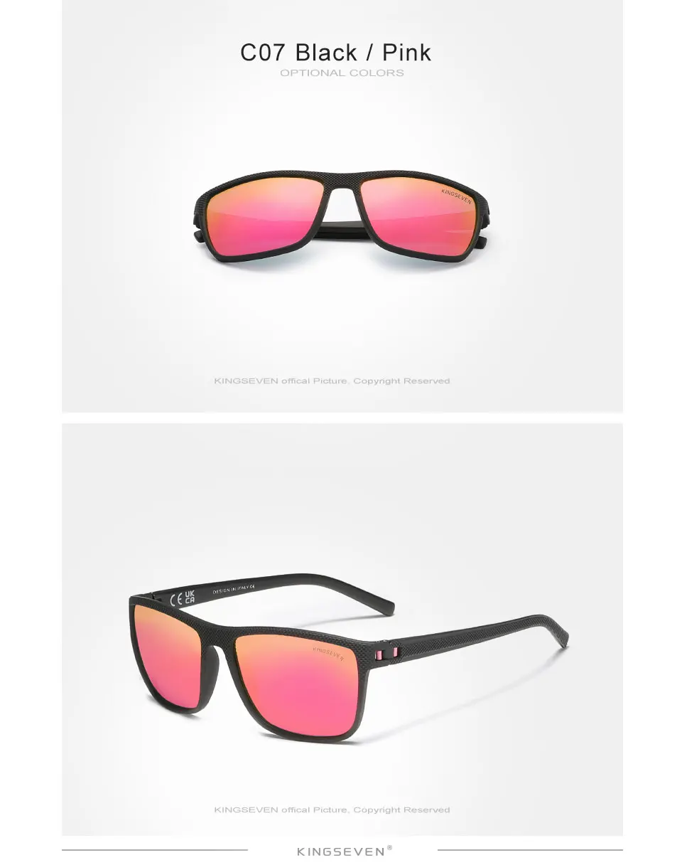 KINGSEVEN NEUE Polarisierte Sonnenbrille für Damen, quadratischer Rahmen, Sonnenbrille für Herren, LC755, Outdoor-Reise – Detail 7