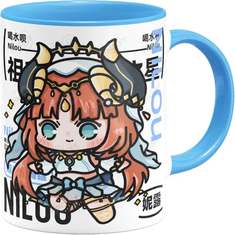 GS Impact Anime Game Cos Nilou Star Actor Unisex Niche High Appearance Level Ceramic Mug with Lid Scoop Heat Transfer Gift