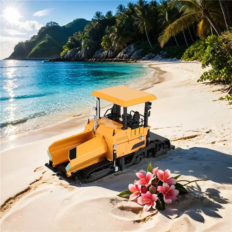 FBIL-Alloy Diecast Paver Machine Paving Asphalt Highway Construction Truck 1:40 Engineering Vehicle Model Decoration Kid