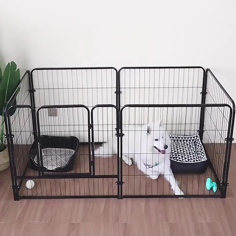 Cercas para perros de alta resistencia, 6 paneles, bolígrafo de juego desmontable, parque infantil para animales, valla plegable para ejercicio de mascotas, barrera de Metal, jaula para perrera para gatos