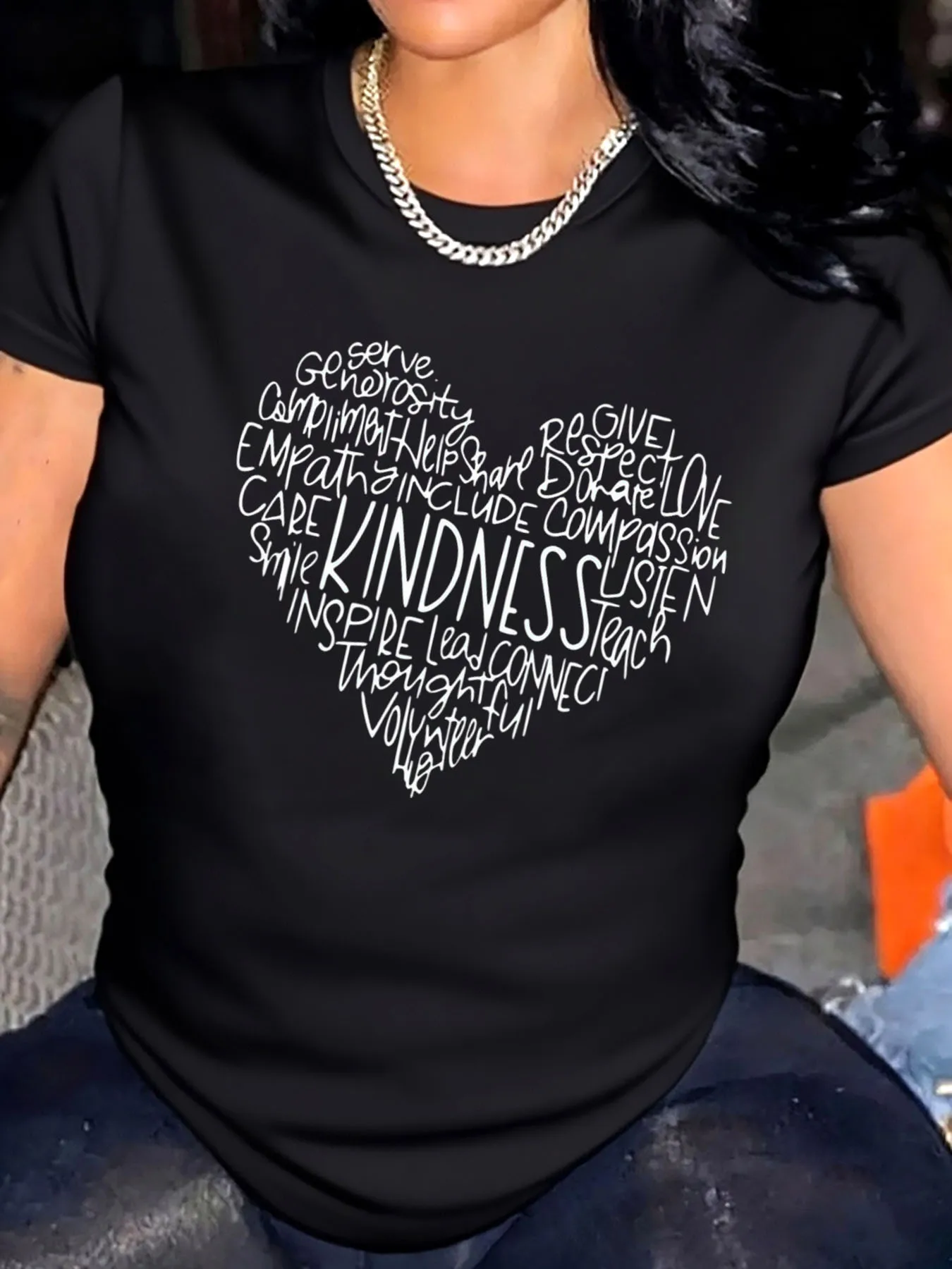 

Женская футболка больших размеров, кофейная чашка с сердечком на день Святого Валентина, милая уличная одежда с кофеиным принтом