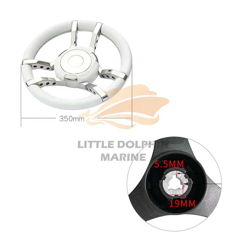 Ship Steering Wheel Yacht Leather Steering Rudder Stainless Steel Leather Steering Wheel Creative Shape