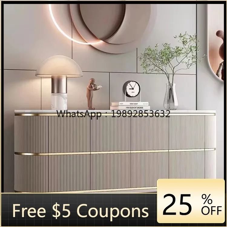 

LYY Light Luxury Rock Slab Sideboard Simple Modern Wall-Mounted Entrance Wall Decoration High-End Entryway Cabinet