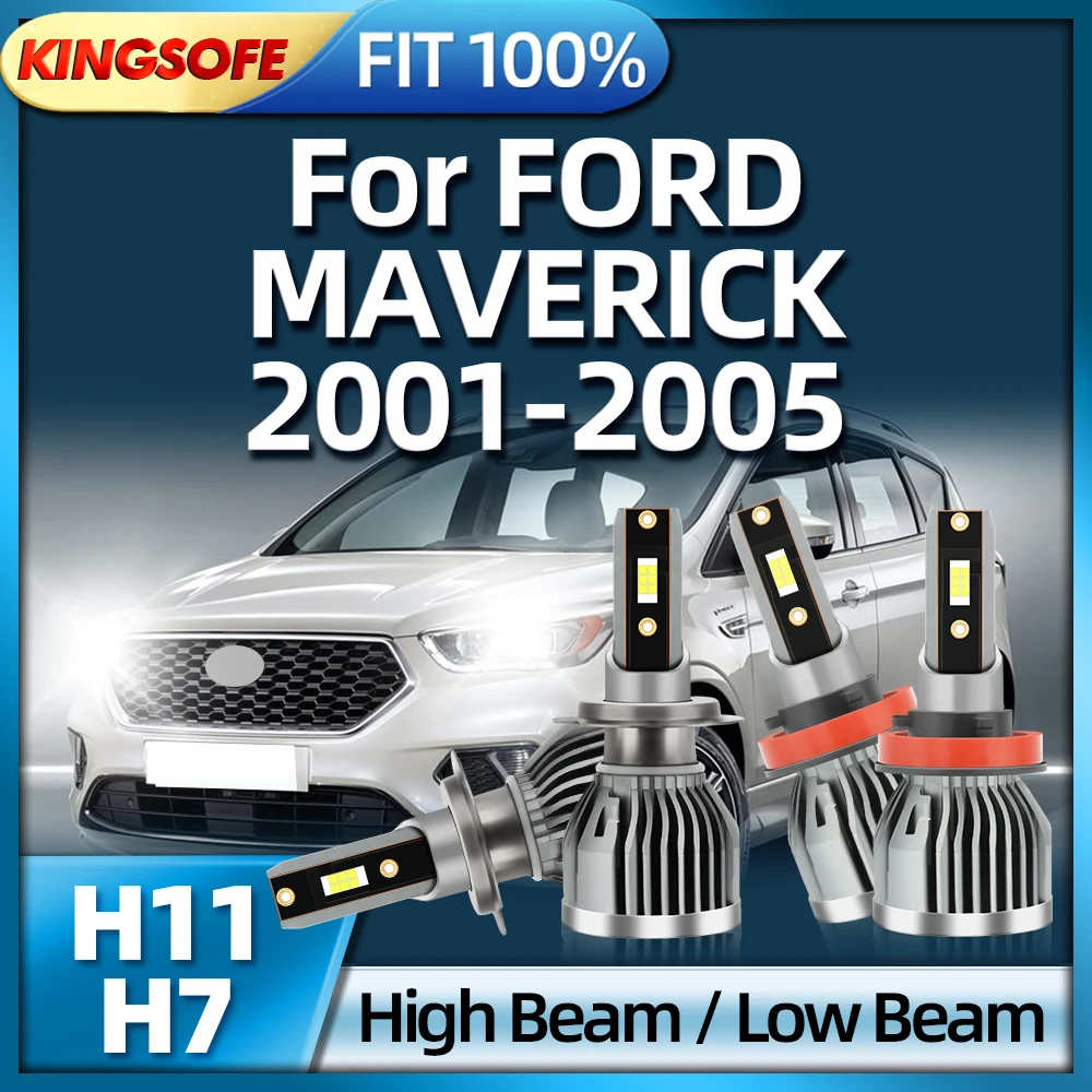 

KINGSOFE 2/4PCS LED Headlights H7 H11 Car Headlamp 110W Bulbs For FORD MAVERICK 2001 2002 2003 2004 2005