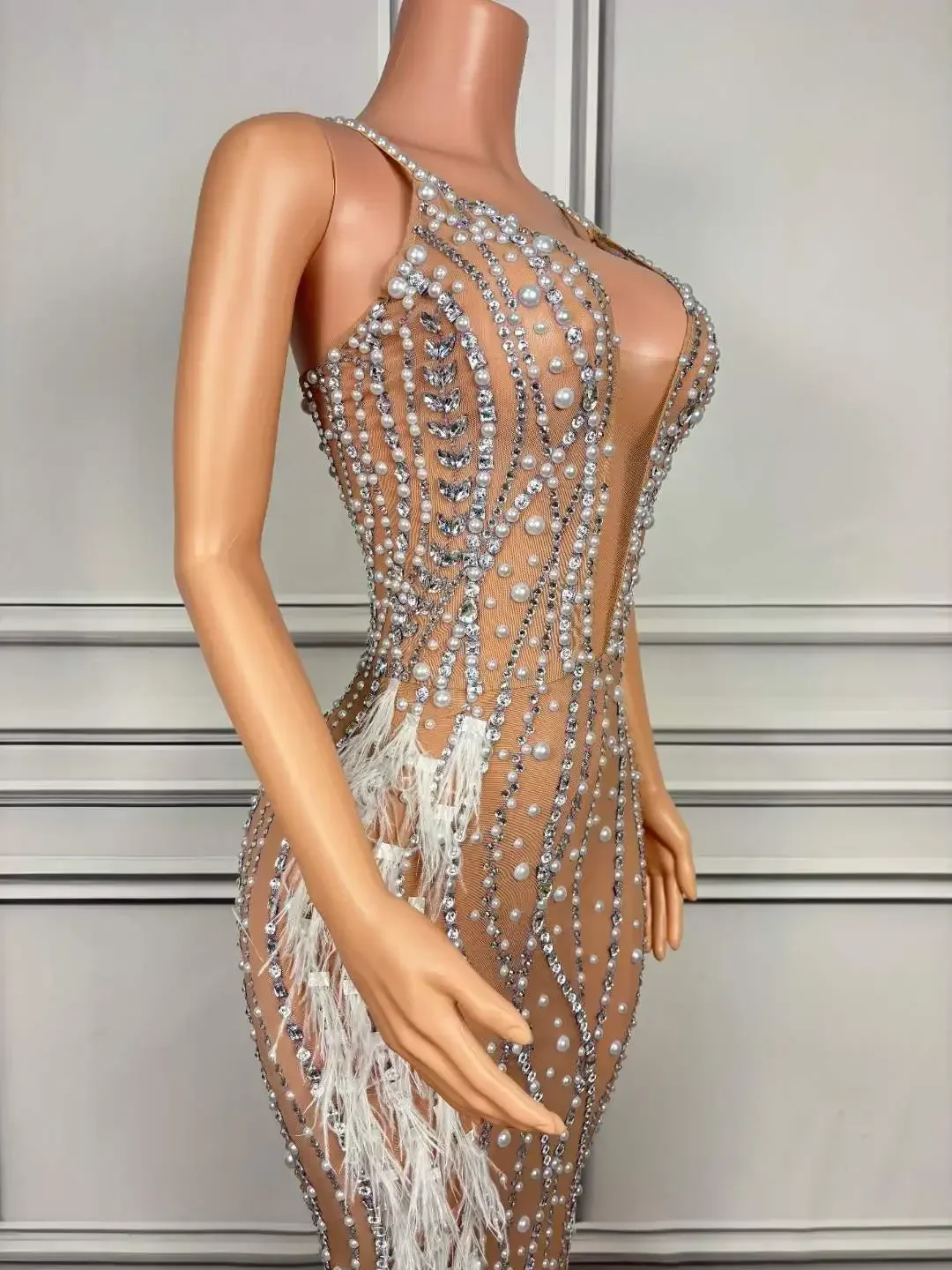 Fringe งานแต่งงาน Sparkly ชุดผู้หญิงเทพธิดาอาวุโสถ่ายภาพ Props Homecoming ฉลองลาสเวกัสแสดงลาก Queen ชุด