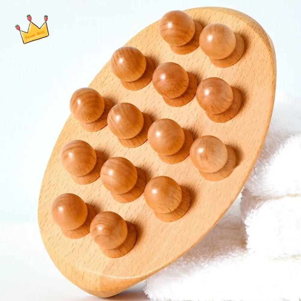 

14 Beads Gua Sha Massage Brush Relaxation Tool Anti Cellulite Wooden Mushroom Massager Portable Slim Down Therapy Massage Tool