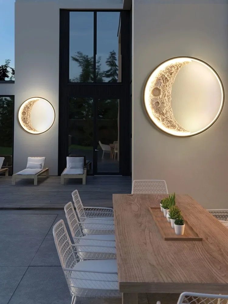 الحديثة الهلال القمر الجدار الخفيفة الحد الأدنى أباجورة لديكور غرفة نوم الدرج #5