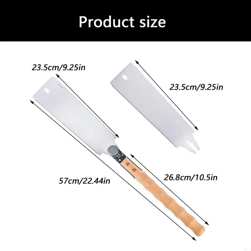 SK5 Steel Woodworking Hand Cutter Tool with Replaceable Blade, Coarse and Fine Teeth, Detachable Cutting System for Trim M4YD