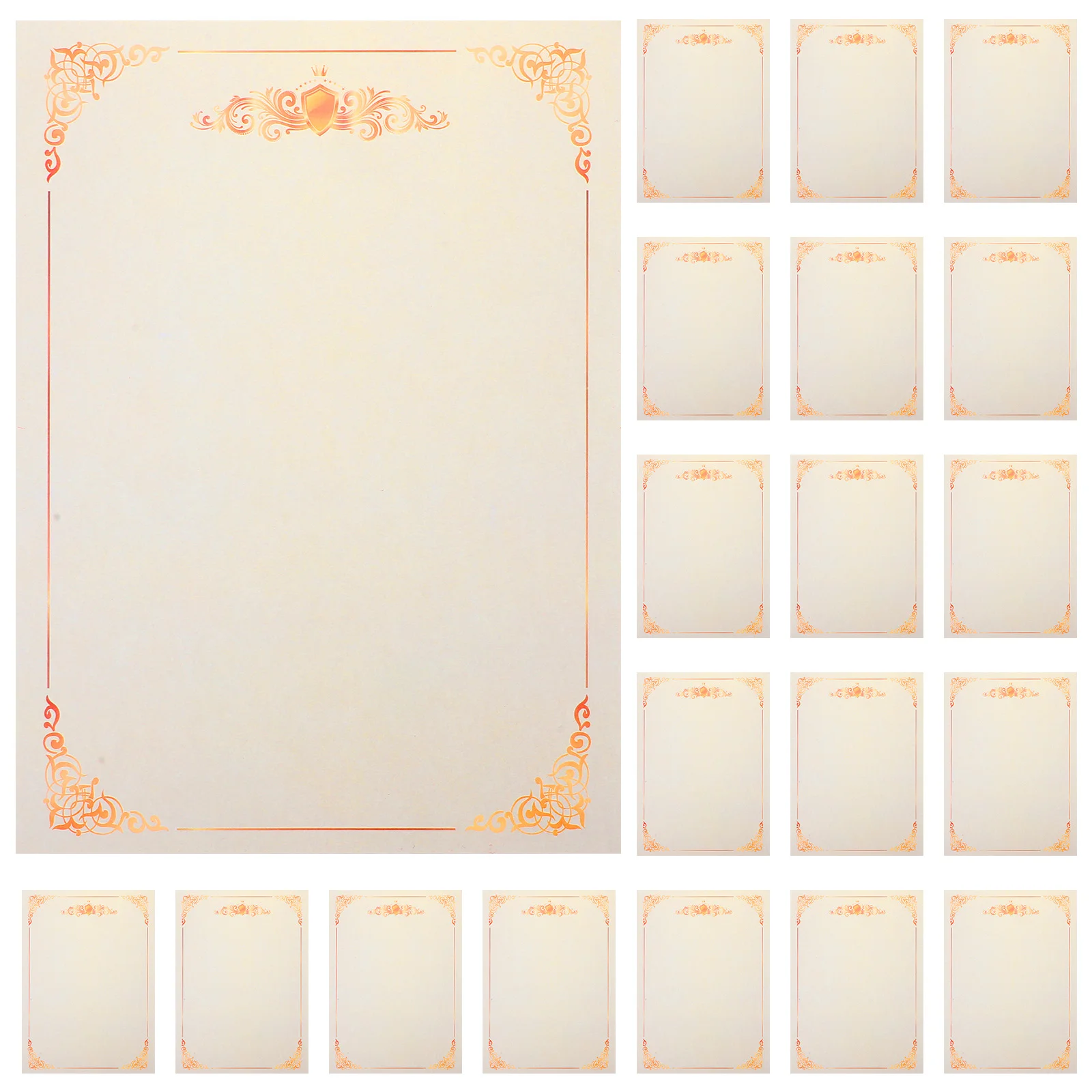 

100 Sheets Blank Certificate Paper High-Quality Offset Material DIY Awards Graduation Recognition Floral Borders