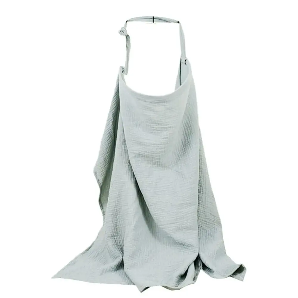 Breathable Cotton Breastfeeding Towel With Pockets Adjustable Strap Nursing Cover Nursing Cloak Solid Color Baby Feeding Cover