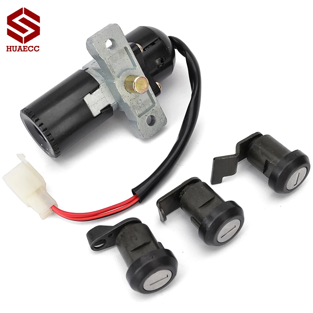 Fuel Gas Cap Ignition Switch Seat Lock with Key Kit for Honda FES125 FES150 Pantheon FES250 35010-KEY-900 35010-KFG-D10