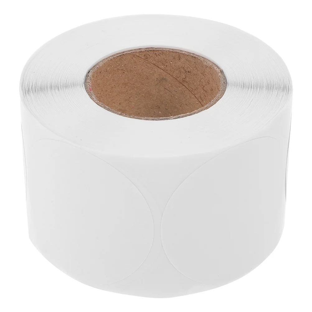 

500Pcs Self Adhesive Labels Round Stickers White Coding Dot Blank Removable Writable for Organizing Jars Bottles Packaging