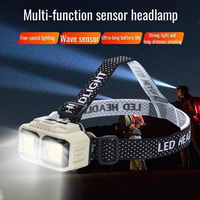 Motion Sensor Head Flashlight 4 Light Modes Portable Head Lamp Adjustable Multifunctional Head Torch 1200Mah for Camping Fishing