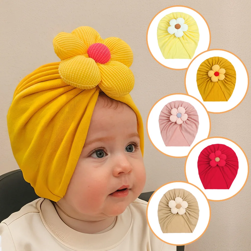 

Solid Color Cute Five Petal Flower Baby Warm Hooded Sweatshirt For Boys And Girls Headwear For Newborns Comfortable Soft Hat