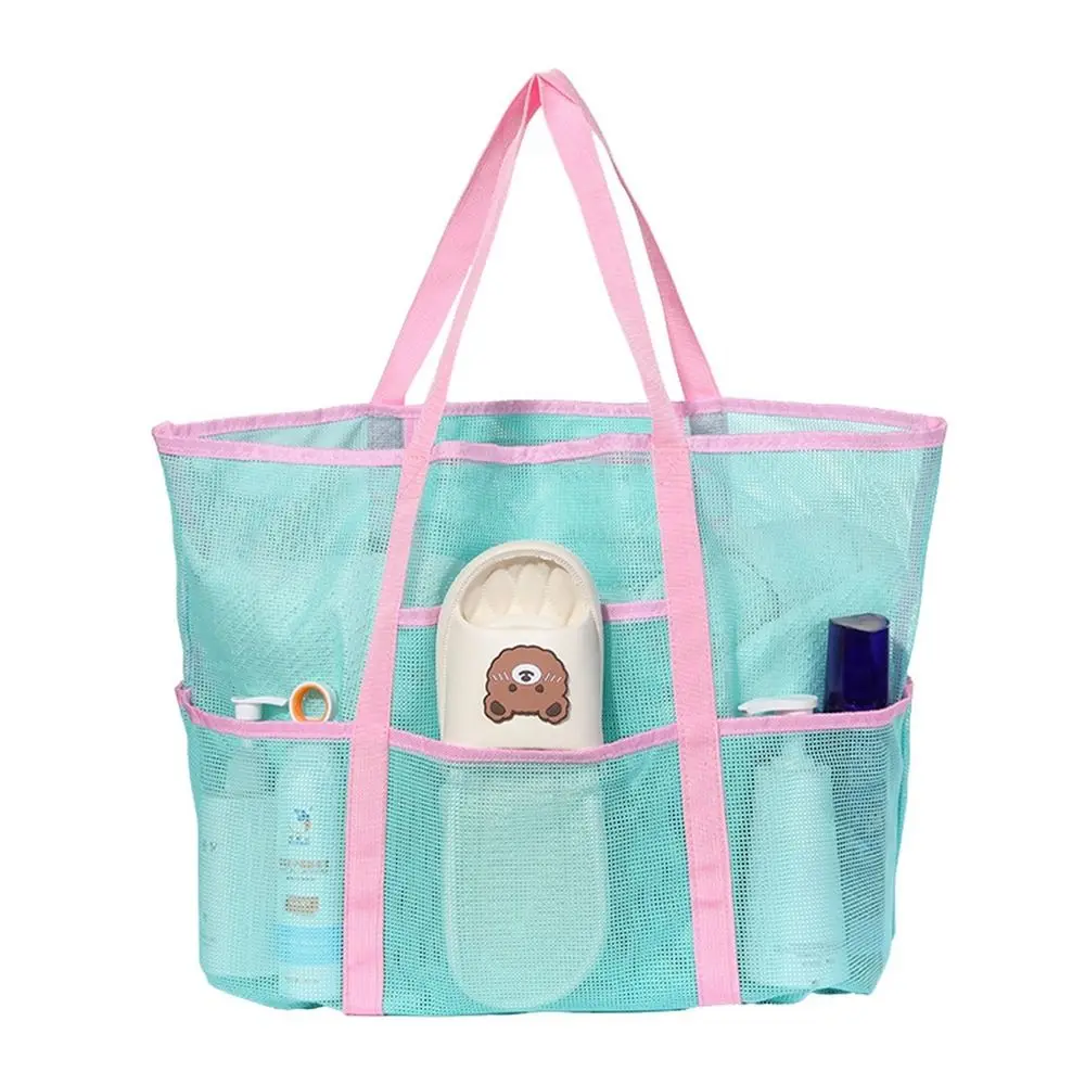 

Storage Bag Nylon Mesh Beach Bag PVC Toiletry Bag Toiletry Storage Bag Hollow Out Foldable Mesh Handbag Women