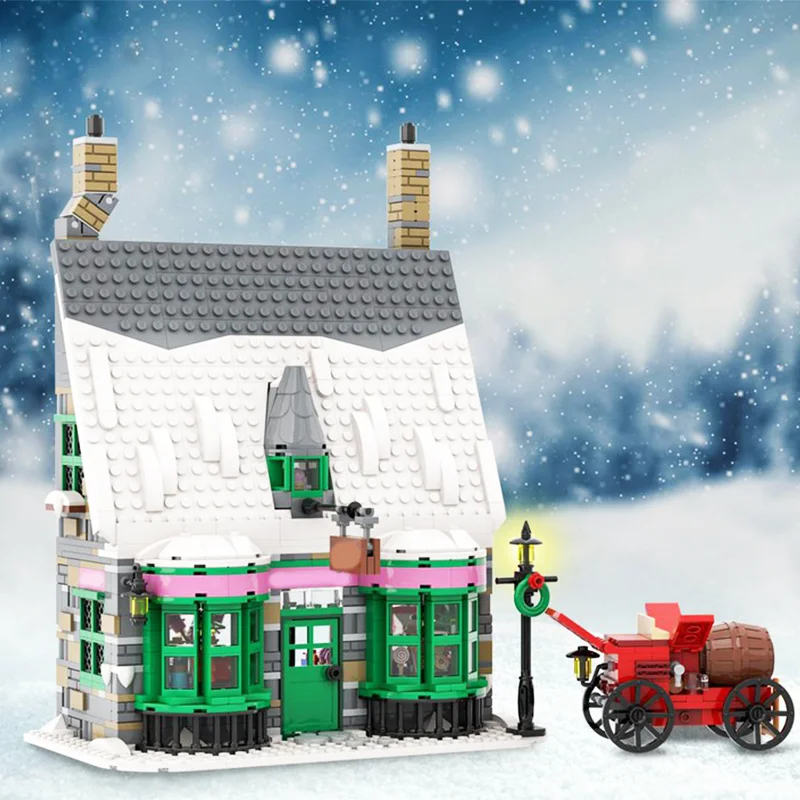 1266pcsMOC Magic Movie Modular Building Honeydukes (Hogsmeade WinterVillage) Creative StreetScene Model Building Blocks Building